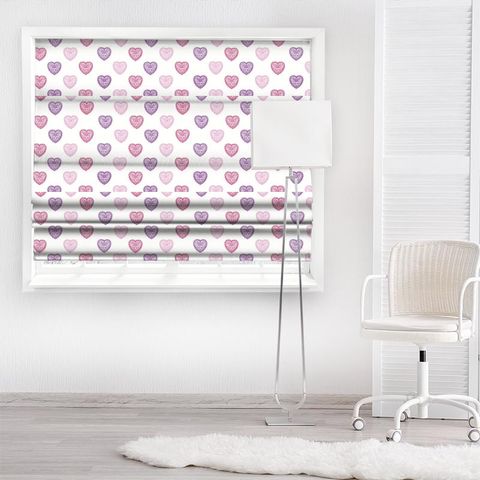 Sweet Heart Pink/Purple Made To Measure Roman Blind