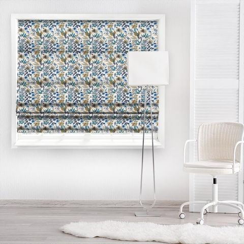 Nalina Indigo / Mustard / Stone Made To Measure Roman Blind