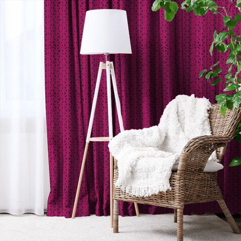 Rumbia Flamingo / Loganberry Made To Measure Curtain
