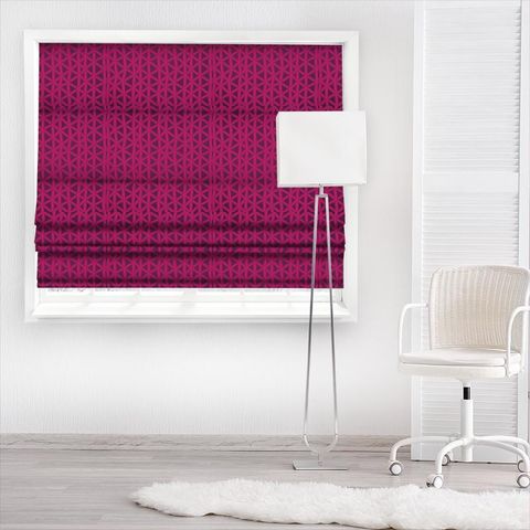 Rumbia Flamingo / Loganberry Made To Measure Roman Blind