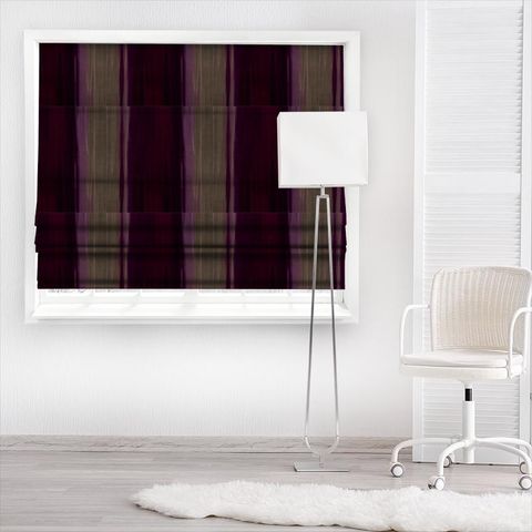Amazilia Velvets Stone / Loganberry / Raspberry Made To Measure Roman Blind