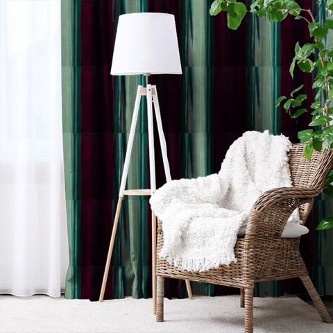 Amazilia Velvets Lagoon / Raspberry / Loganberry Made To Measure Curtain