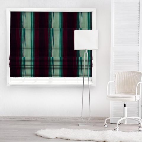 Amazilia Velvets Lagoon / Raspberry / Loganberry Made To Measure Roman Blind