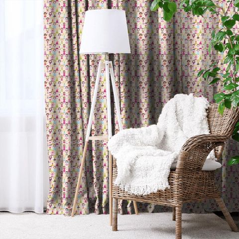 Best Of Friends Neutral Multi Made To Measure Curtain