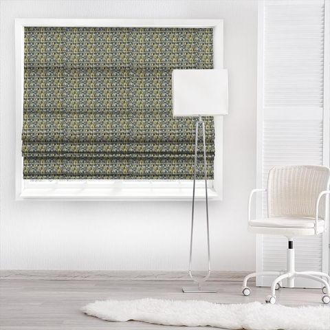 Kelambu Graphite/Mustard Made To Measure Roman Blind