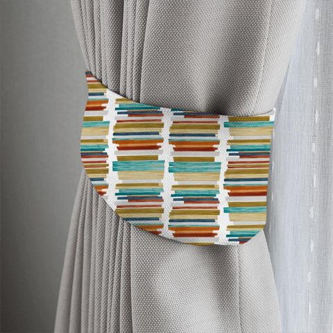 Calcine Paprika / Teal / Olive Tieback