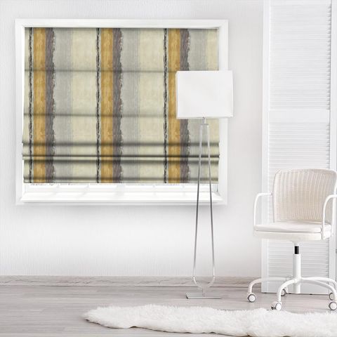 Setola Mustard / Charcoal / Maize Made To Measure Roman Blind