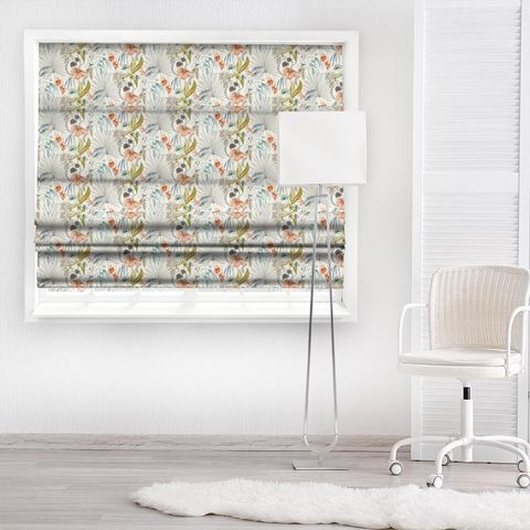 Habanera Coral/Harbour/Lime Made To Measure Roman Blind