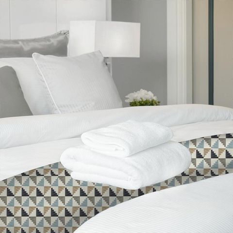 Mehari Sky/ Maize/ Charcoal Bed Runner