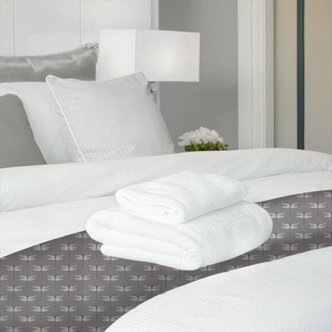 Demoiselle Graphite/Almond Bed Runner