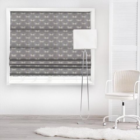 Demoiselle Graphite/Almond Made To Measure Roman Blind