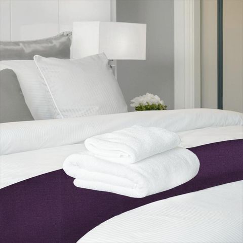 Quadrant Deep Plum Bed Runner