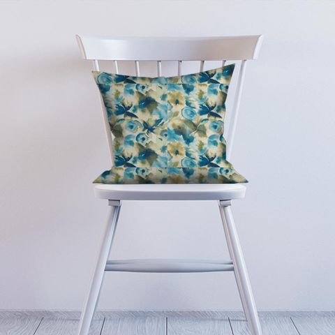 Flores Sky/Emerald/Zest Cushion