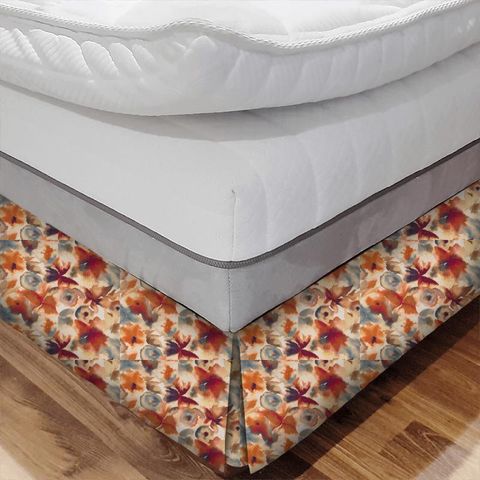 Flores Rust/Ruby/Nordic Blue Bed Base Valance
