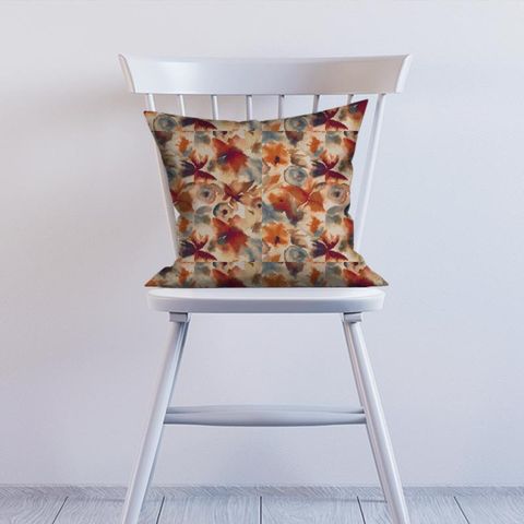 Flores Rust/Ruby/Nordic Blue Cushion