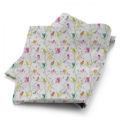 What A Hoot Pink Aquamarine Lime and Natural Fabric