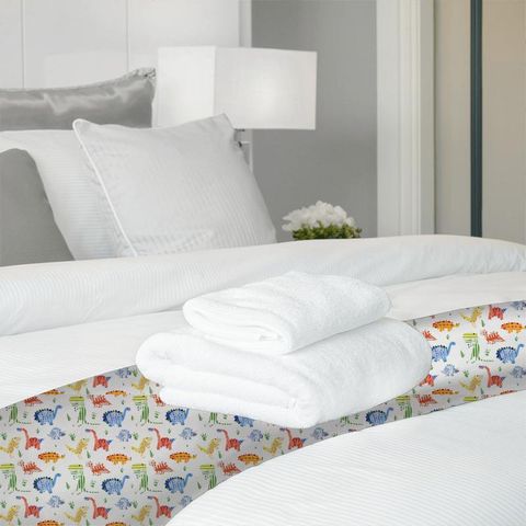 Jolly Jurassic Aqua Tangerine Apple and Natural Bed Runner