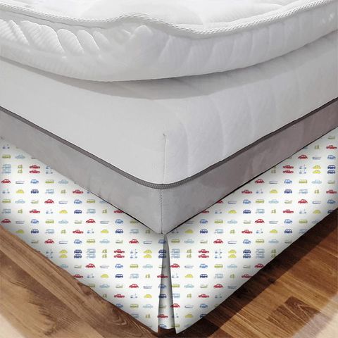 Go Go Retro Strawberry Sky Blue Lemon and Natural Bed Base Valance