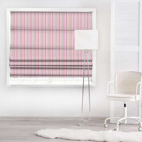 Rush Fuchsia Candy Floss Cream and Neutral Made To Measure Roman Blind