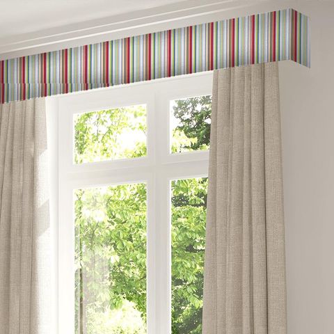 Rush Strawberry Sailor Blue Aqua Apple and Neutrals Pelmet