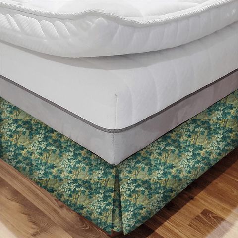 Richmond Park Velvet Evergreen Bed Base Valance