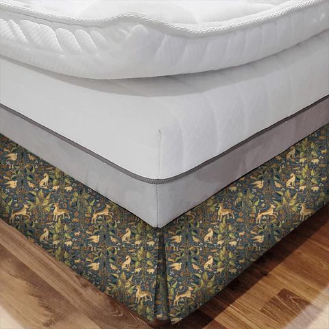 Arden Velvet Blue Bed Base Valance