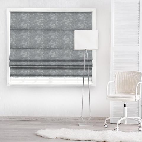 Cirrus Embroidery Blue/Grey Made To Measure Roman Blind