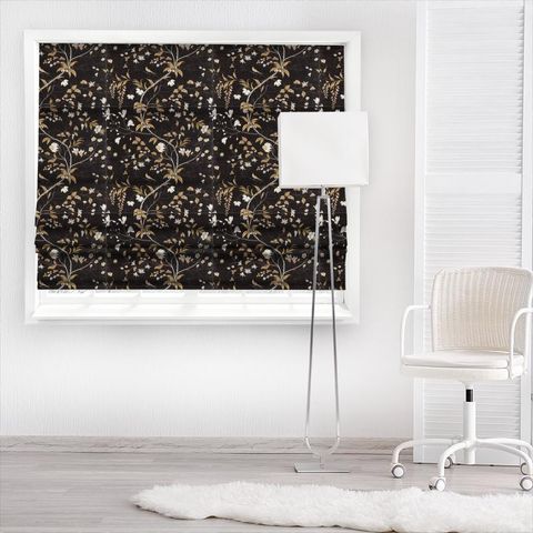 Chambalon Trail Antique Gold/Vine Black Made To Measure Roman Blind