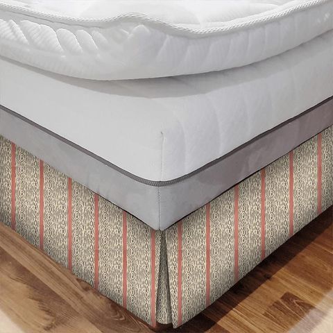 Lennox Stripe Natural/Sunstone Bed Base Valance