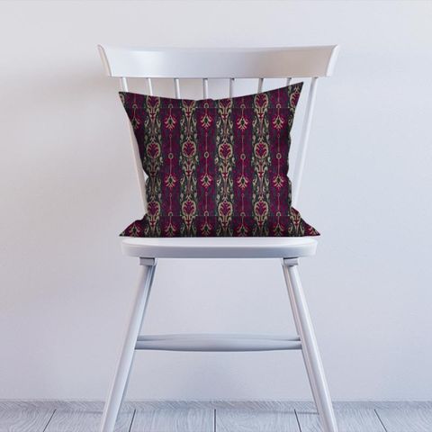 Kashgar Velvet Charcoal/Cerise Cushion