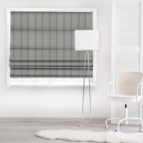 Chirala Soft Blue/Linen Made To Measure Roman Blind