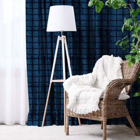 Tespi Square Indigo Made To Measure Curtain