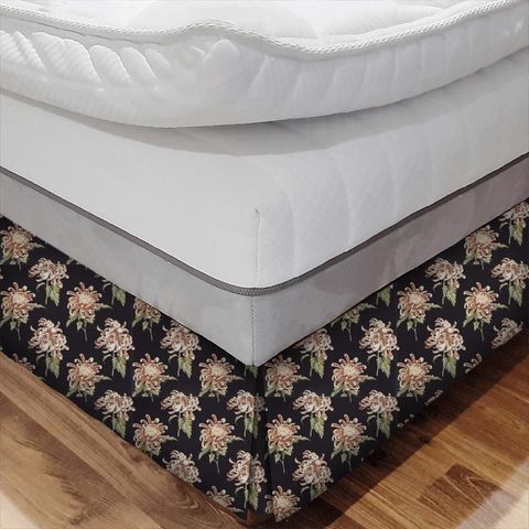 Evelyn Koi/Vine Black Bed Base Valance