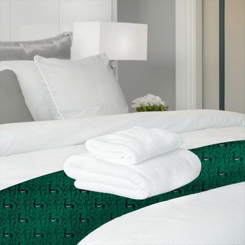 Deco Deer Velvet Deer Velvet Malachite Bed Runner