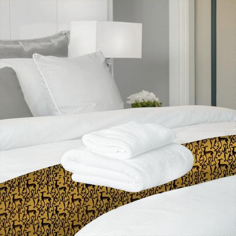 Deco Deer Tigers Eye/Vine Black Bed Runner