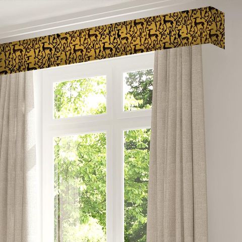 Deco Deer Tigers Eye/Vine Black Pelmet