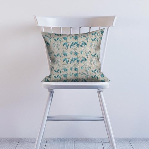 Wisteria Embroidery Peacock Cushion