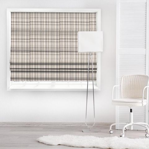 Rubra Check Cinder Made To Measure Roman Blind