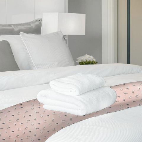 Shore Birds Blush Bed Runner
