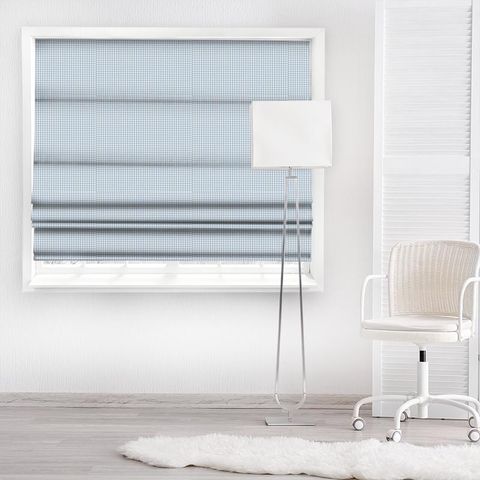 Whitby Powder Blue/Ivory Sanderson Made To Measure Roman Blind
