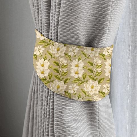Grandiflora Linen/Olive Tieback