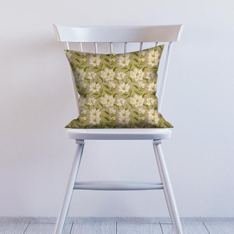Grandiflora Linen/Olive Cushion