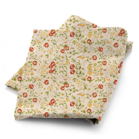 Pear & Pomegranate Lemon/Vermillion Fabric