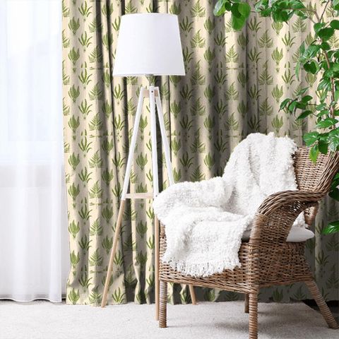 Woodland Ferns Green Made To Measure Curtain