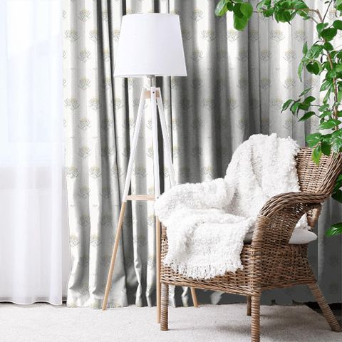 Protea Flower Daffodil/Natural Made To Measure Curtain