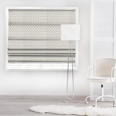 Baroque Trellis Charcoal/Gold Made To Measure Roman Blind