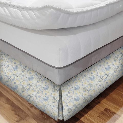 Shalimar China Blue/Linen Bed Base Valance