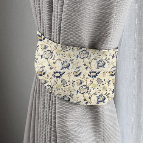 Roslyn Indigo/Gold Sanderson Tieback
