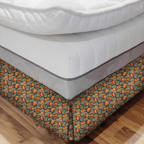 Cantaloupe Tumeric/Indigo Bed Base Valance