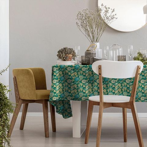 Indra Flower Emerald Tablecloth